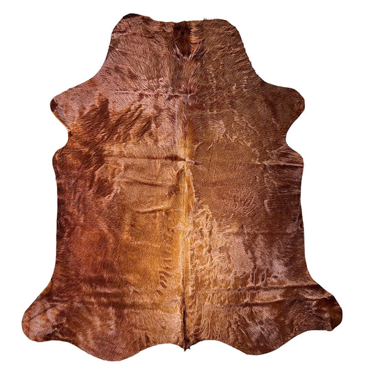 Large Brown Cowhide Rug O514 - 5.5x 6.4 ft