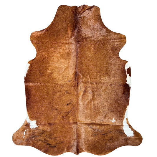 Large Brown Cowhide Rug O533 - 5.5x 6.4 ft