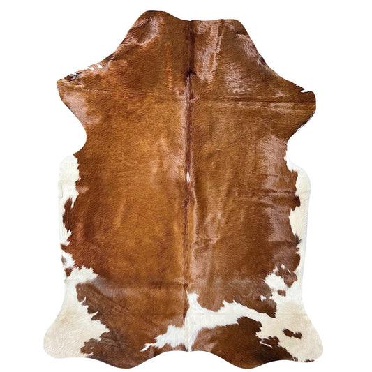 Large Brown Cowhide Rug O534 - 5x 6.4 ft