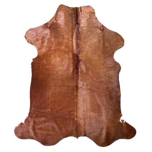 Large Brown Cowhide Rug P582 - 5.9x 6.9 ft
