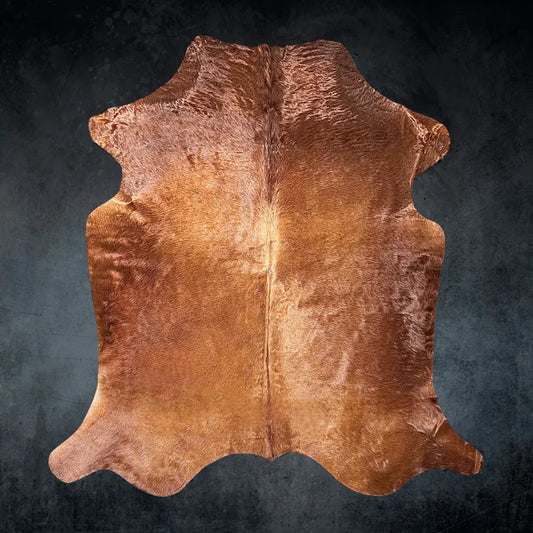 Large Brown Cowhide Rug Size 5.11 x 7 ft - 5367J