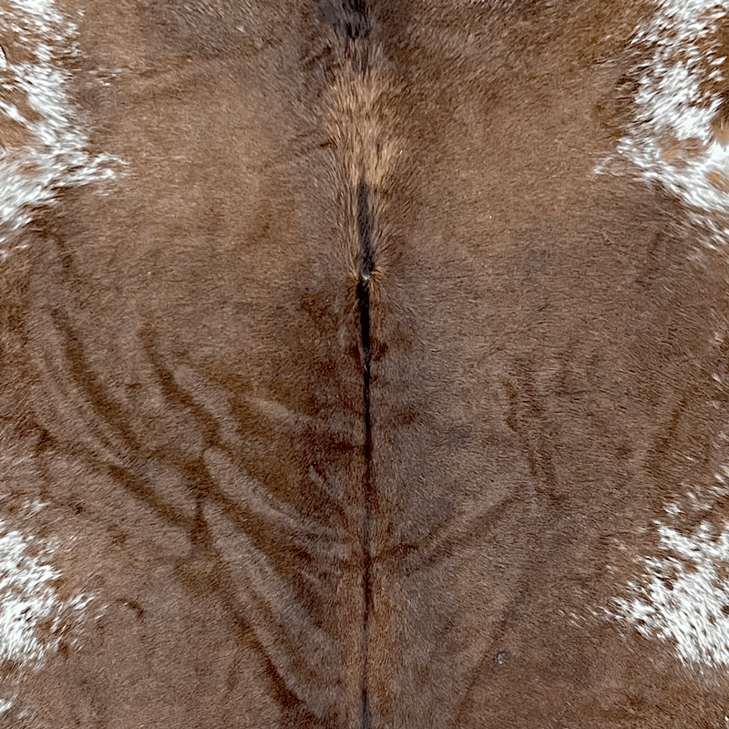 Large Brown Cowhide Rug Size 6.4 x 7.2 ft - 5059