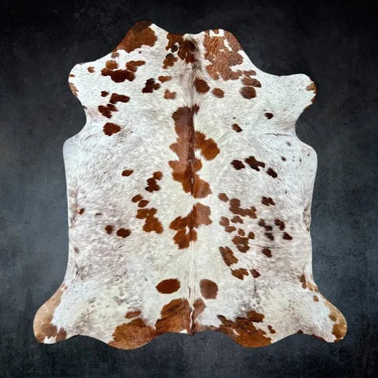Large Brown Spotted Cowhide Rug Size 6.9x 6.10 ft - 5321M