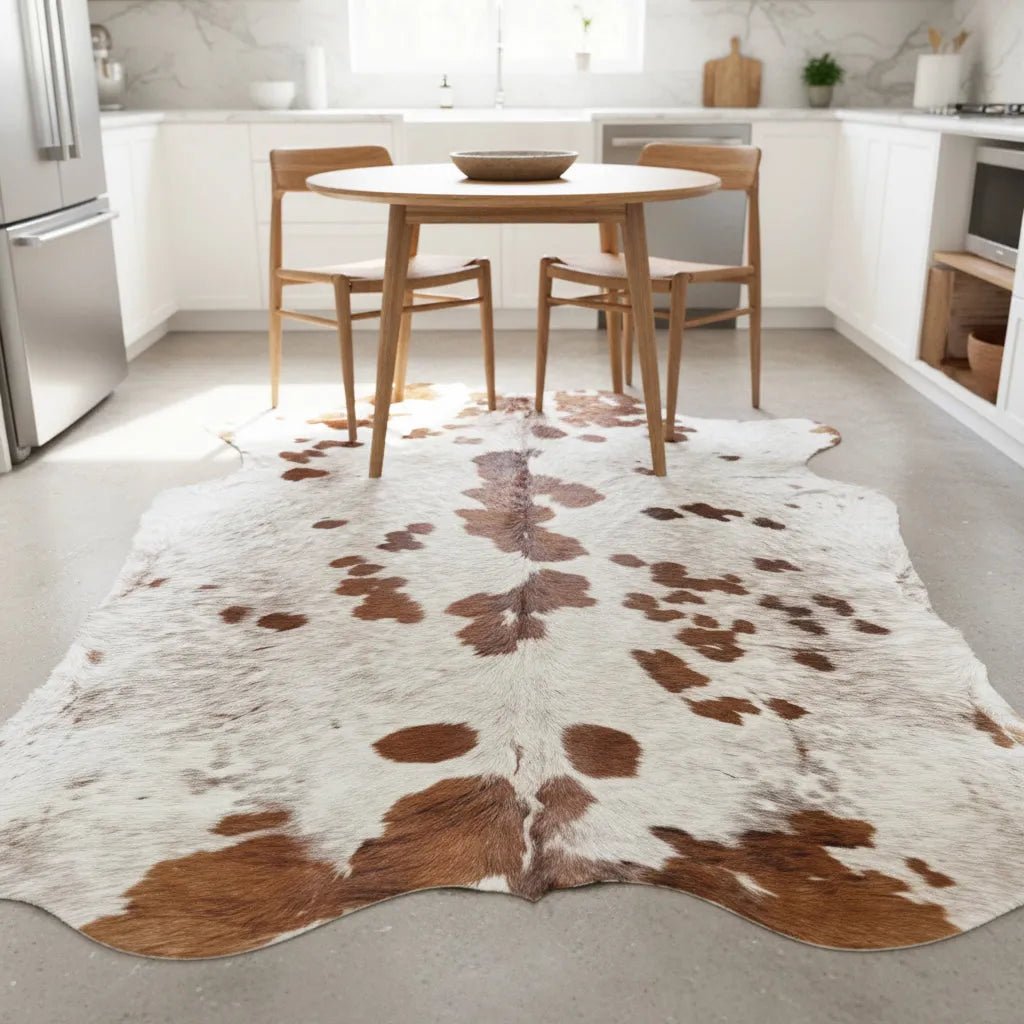 Large Brown Spotted Cowhide Rug Size 6.9x 6.10 ft - 5321M