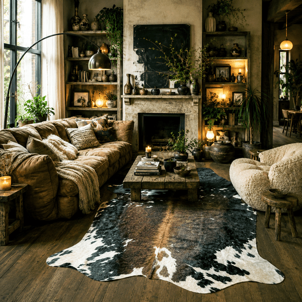 Large Cowhide Rug Size 5.7x 6.9 ft - 5339O