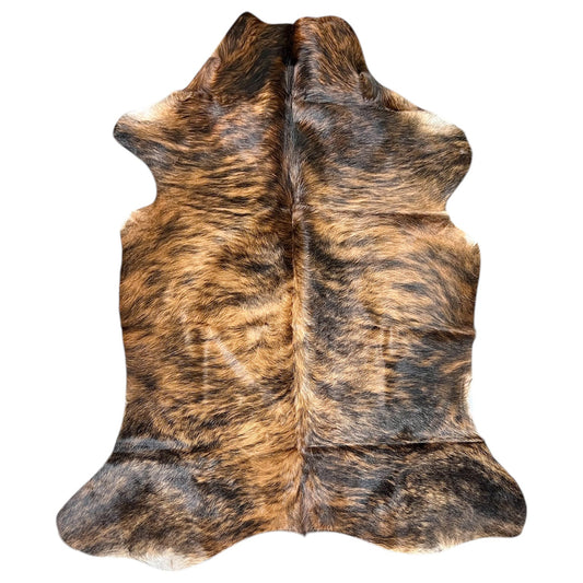 Large Dark Brindle Cowhide Rug M419 - 4.3x 5.3 ft