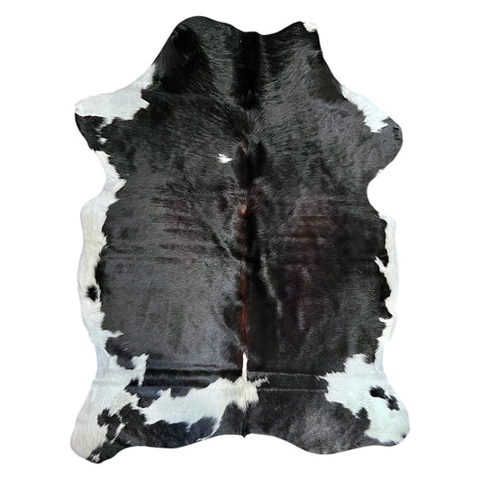Large Dark Brown and Black Cowhide Rug H260 - 5.2x6.1 ft