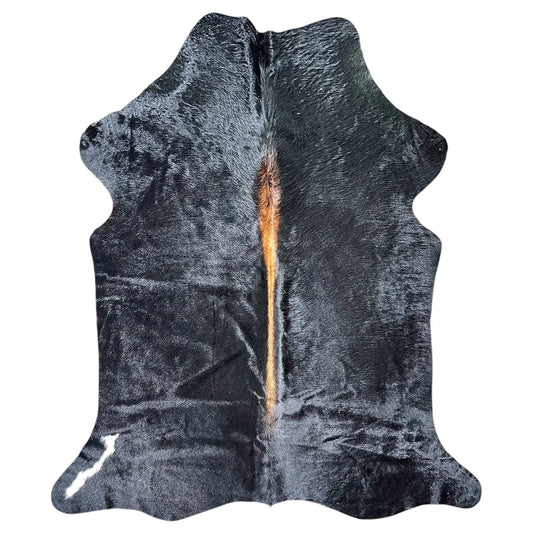 Large Dark Cowhide Rug J430 - 5.8x 6.7 ft