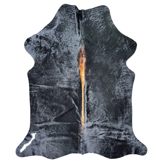 Large Dark Cowhide Rug J430 - 5.8x 6.7 ft
