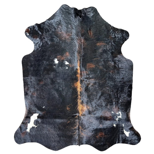 Large Dark Cowhide Rug J575 - 5.7x 6.5 ft