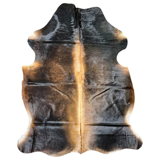 Large Dark Cowhide Rug M420 - 5.3x 6.4 ft