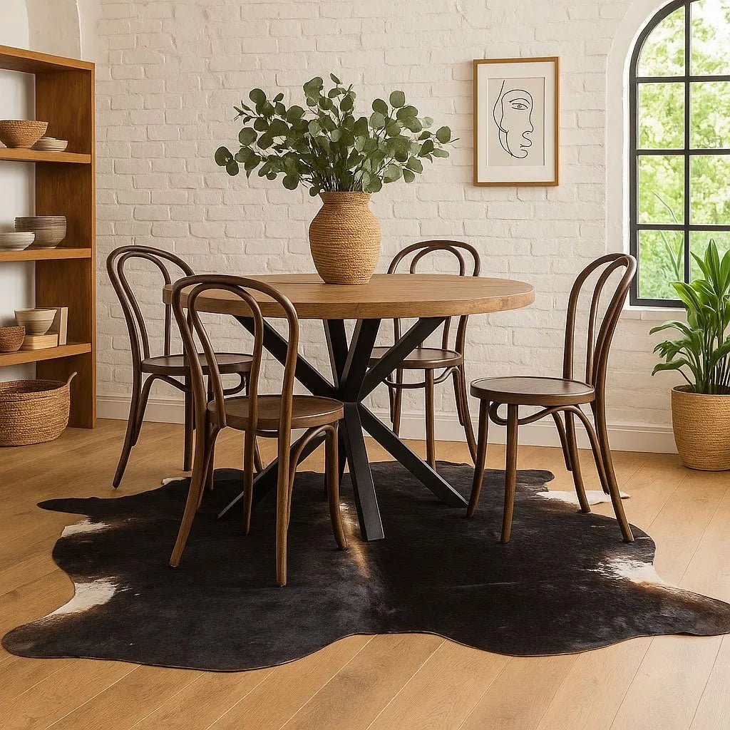 Large Dark Cowhide Rug Size 6.2x 7 ft - 5248D