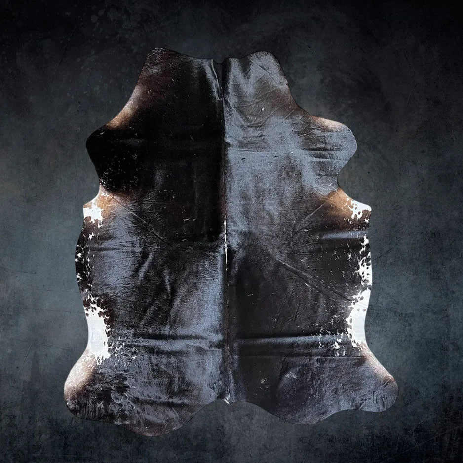 Large Dark Cowhide Rug Size 6.2x 7 ft - 5248D