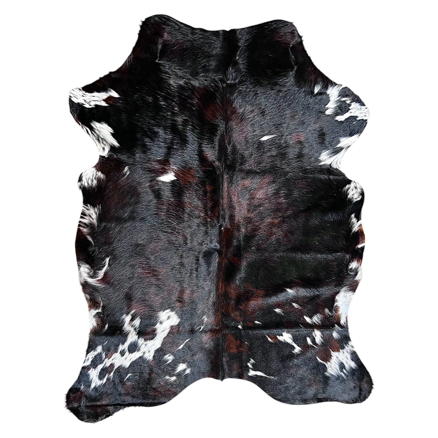 Large Dark Tricolor Cowhide Rug H255 - 5.3x5.11
