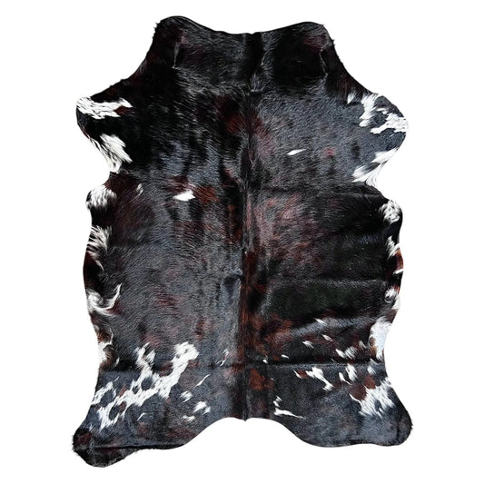 Large Dark Tricolor Cowhide Rug H255 - 5.3x5.11