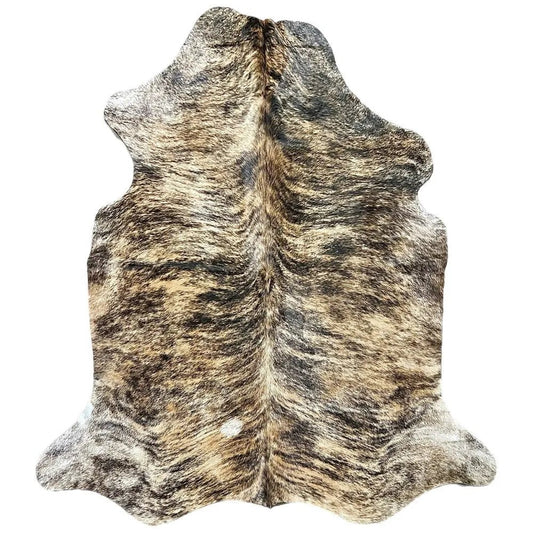 Large Exotic Brindle Cowhide Rug S635 - 6 x 7.1 ft