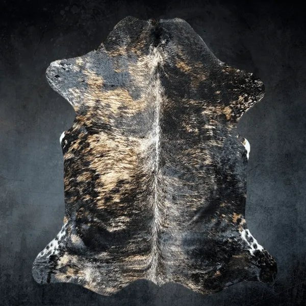 Large Exotic Brindle Cowhide Rug Size 5.11 x 7.3 ft - 5354P