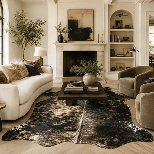 Large Exotic Brindle Cowhide Rug Size 5.11 x 7.3 ft - 5354P