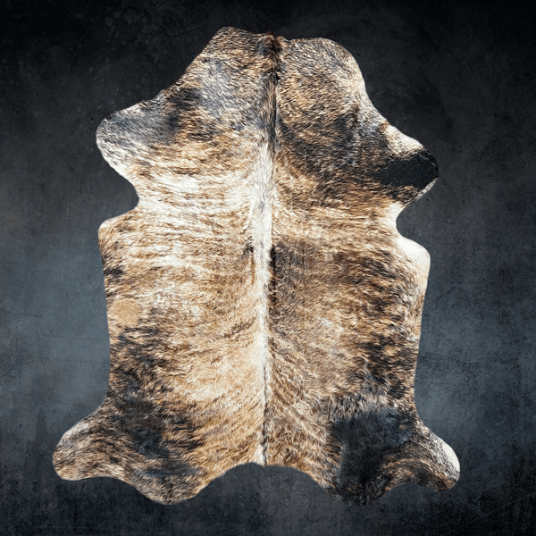 Large Exotic Brindle Cowhide Rug Size 5.2 x 6.9 ft - 5353P