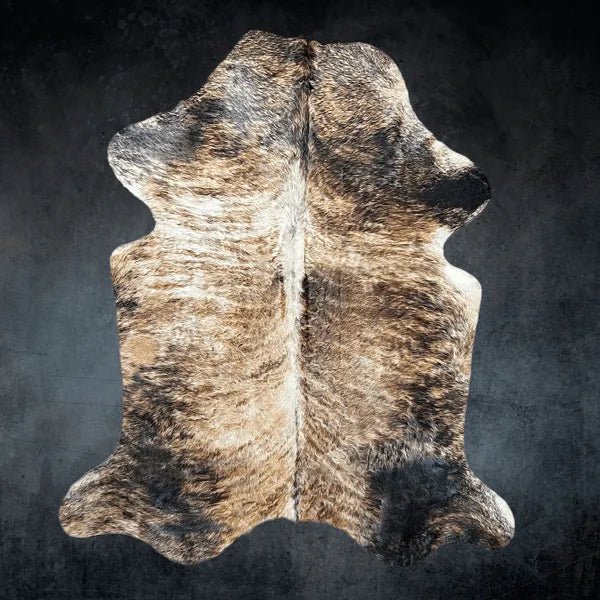 Large Exotic Brindle Cowhide Rug Size 5.2 x 6.9 ft - 5353P