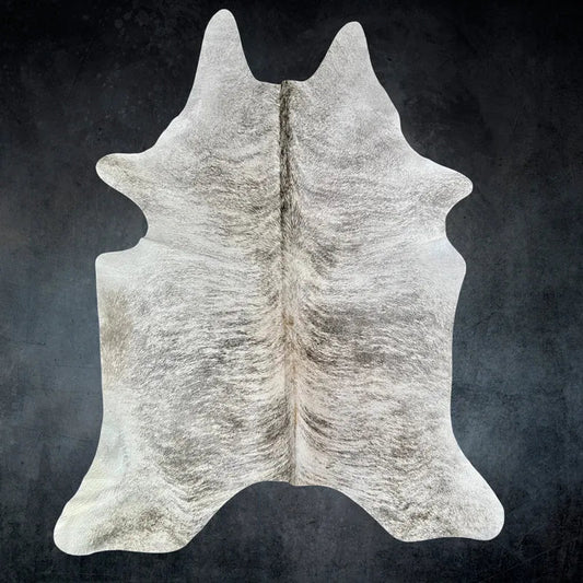 Large Gray Brindle Cowhide Rug Size 5.6x 6.8 ft - 5309