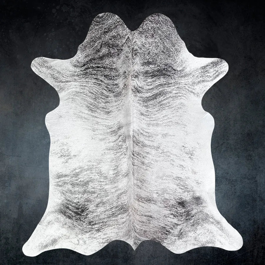 Large Gray Brindle Cowhide Rug Size 6.10x 7.1 ft - 5290