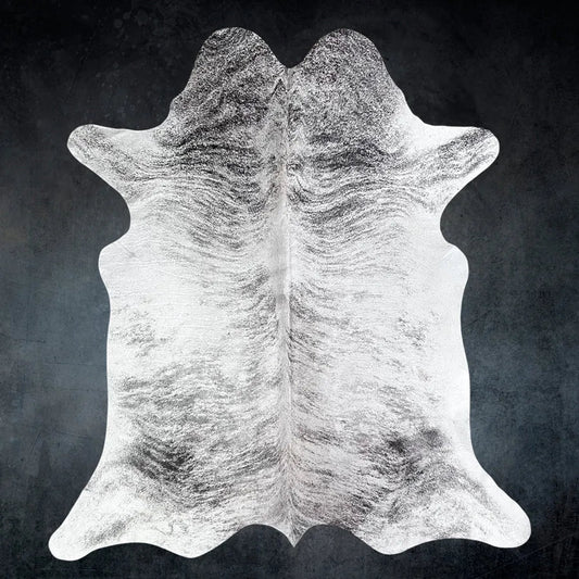 Large Gray Brindle Cowhide Rug Size 6.10x 7.1 ft - 5290