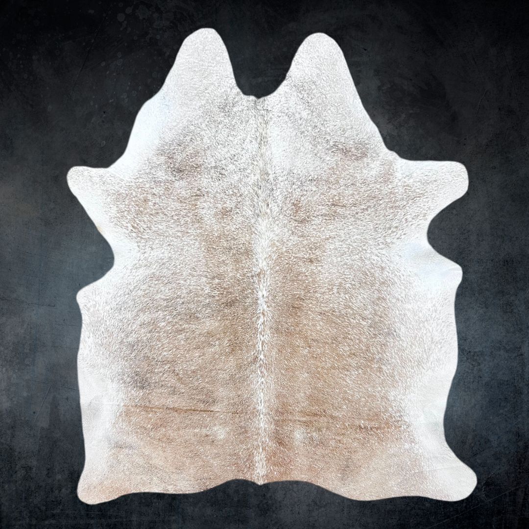 Large Light Beige Cowhide Rug Size 6.9 x 7.3 ft - 4967 - Rodeo Cowhide Rugs