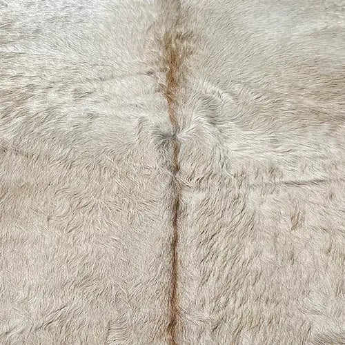 Large Light Champagne Cowhide Rug Size 5.6 x 6.8 ft - 5352