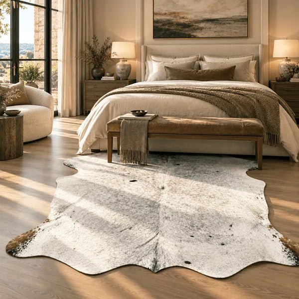 Large Salt and Pepper Cowhide Rug Size 6.3 x 6.10 ft - 5376R