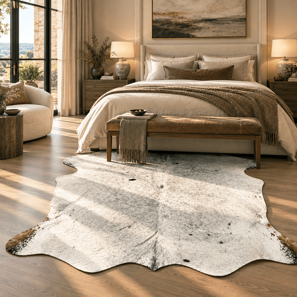 Large Salt and Pepper Cowhide Rug Size 6.3 x 6.10 ft - 5376R