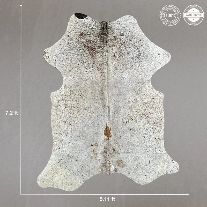 Large Speckled Cowhide Rug Size 5.11x 7.2 ft - 5305J