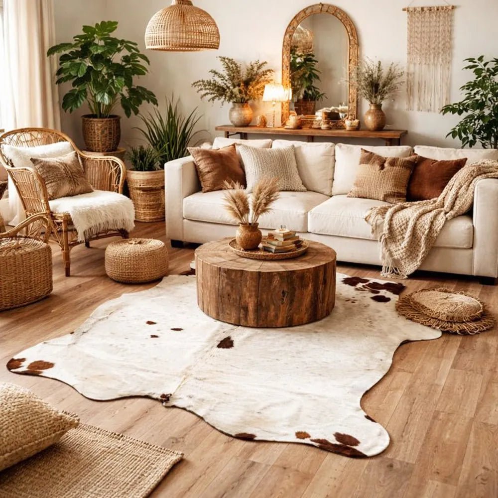 Large Spotted Cowhide Rug Size 5.9x 7 ft - 5274H