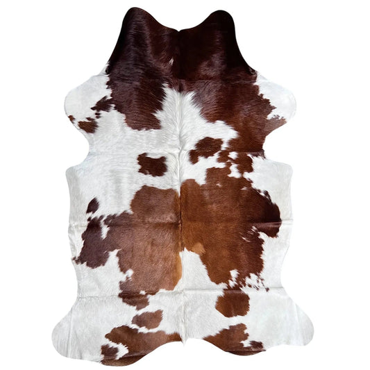 Large Tricolor Cowhide Rug E193 - 5x5.10