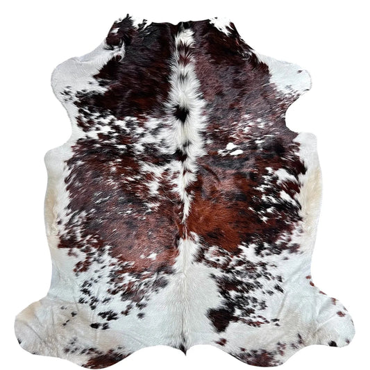 Large Tricolor Cowhide Rug E194 - 6x6