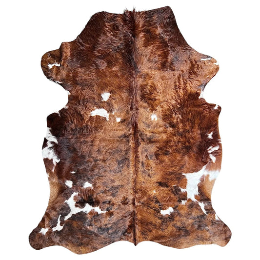 Large Tricolor Cowhide Rug E229 - 5.10x6.7