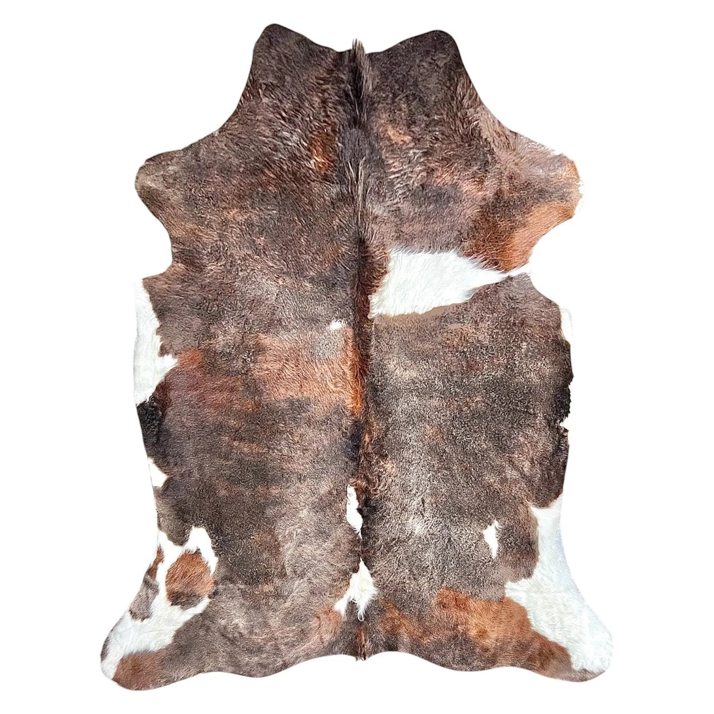 Large Tricolor Cowhide Rug H274 - 5.3x6.1 ft