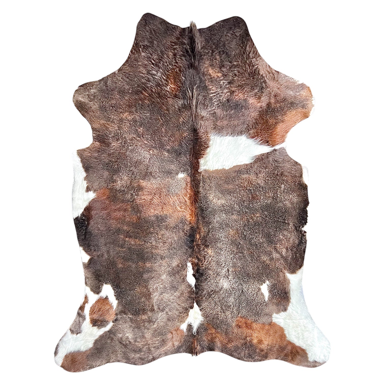 Large Tricolor Cowhide Rug H274 - 5.3x6.1 ft