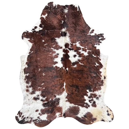 Large Tricolor Cowhide Rug I277 - 5.9x6.7 ft