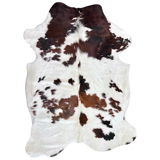 Large Tricolor Cowhide Rug I278 - 6.4x6.10 ft