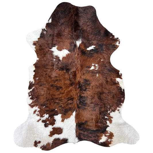 Large Tricolor Cowhide Rug I282 - 6.3x5.11 ft