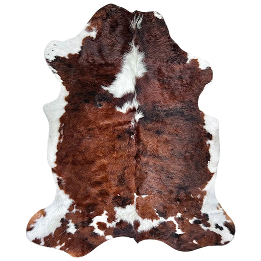 Large Tricolor Cowhide Rug I284 - 5.5x6.1 ft