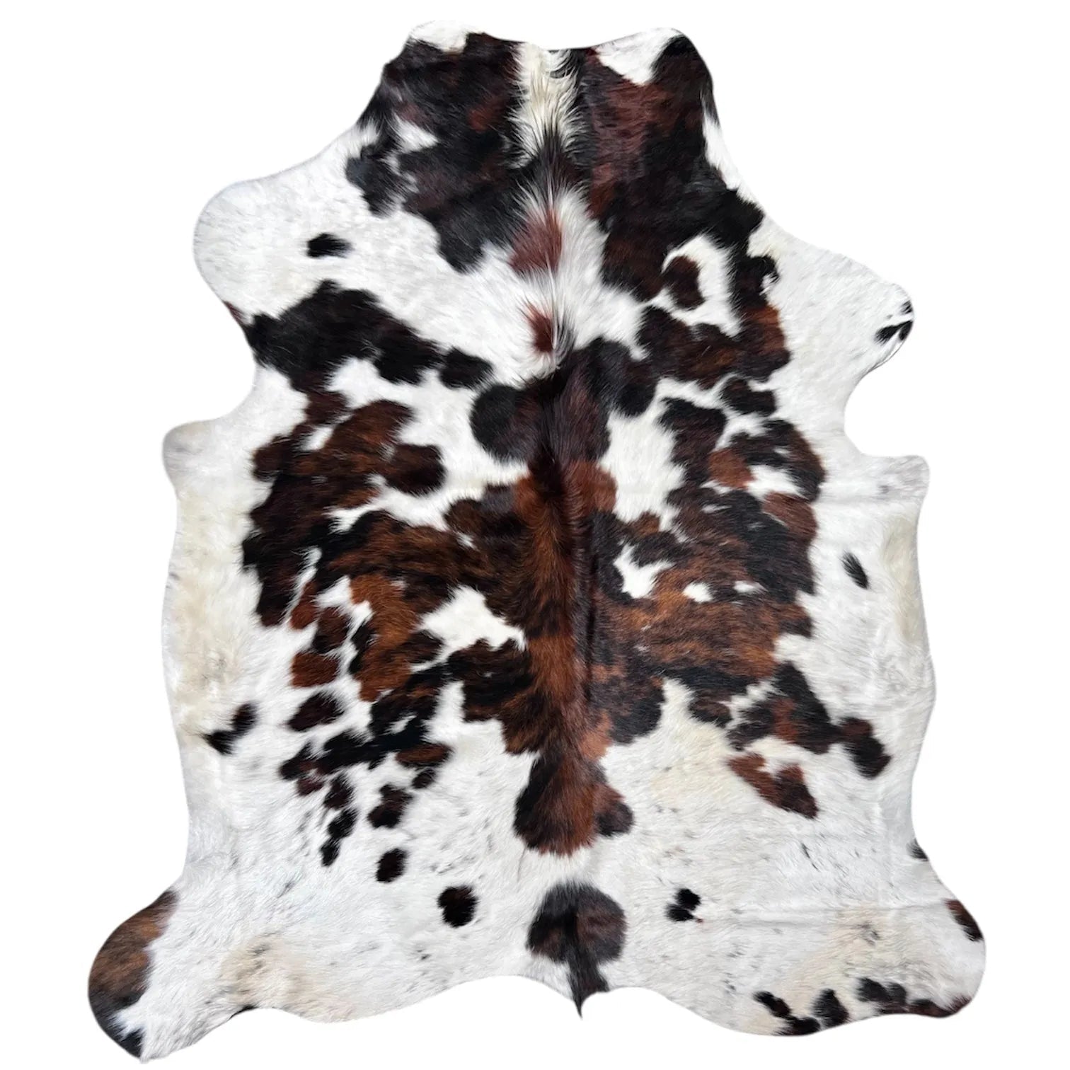Large Tricolor Cowhide Rug J322 - 5.10x 6 ft