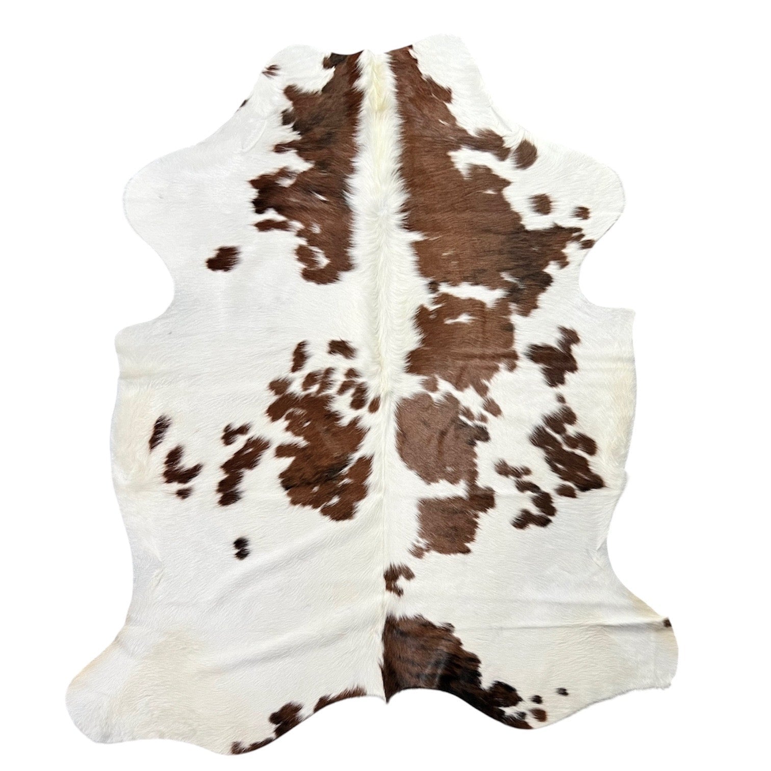 Large Tricolor Cowhide Rug J346 - 6x 6.5 ft