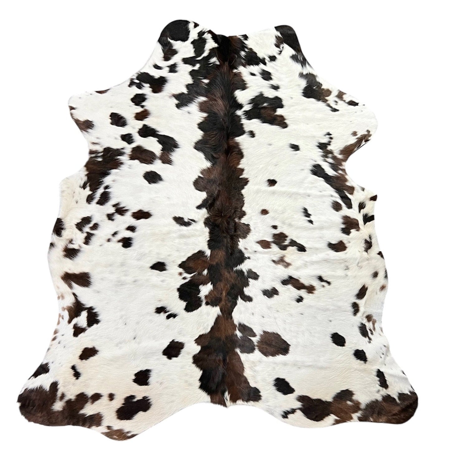Large Tricolor Cowhide Rug J347 - 5.8x 6.2 ft