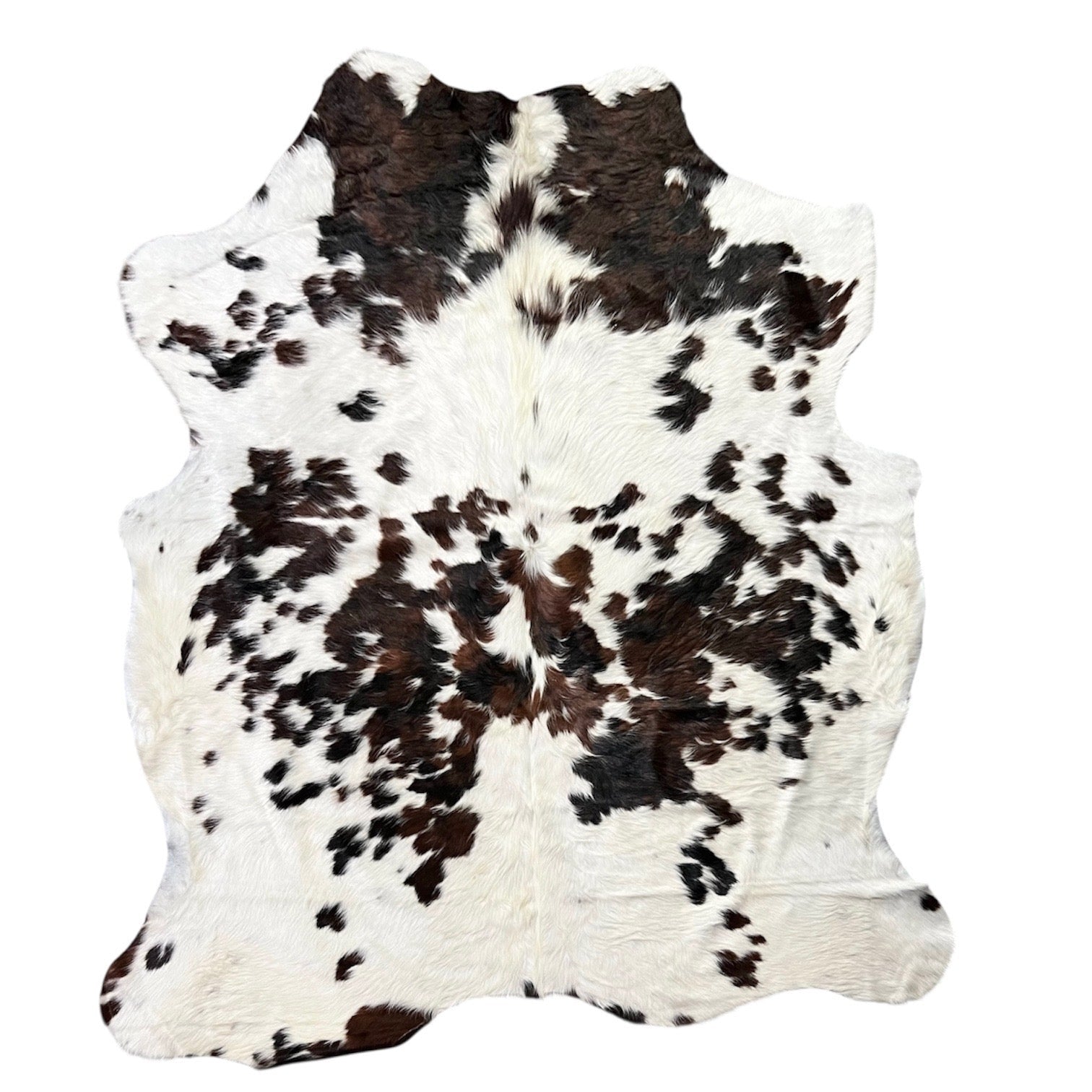 Large Tricolor Cowhide Rug J348 - 5.8x 6.7 ft