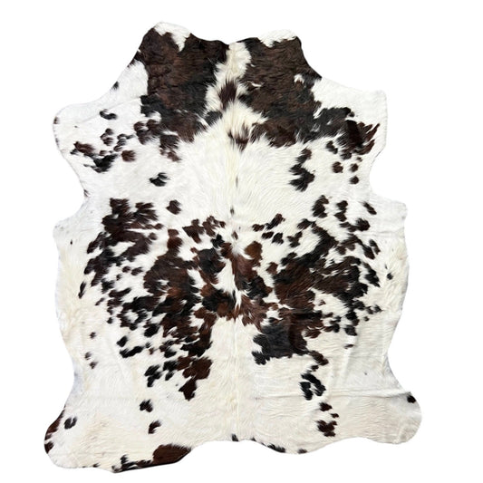Large Tricolor Cowhide Rug J348 - 5.8x 6.7 ft