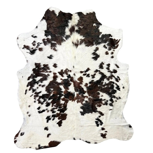 Large Tricolor Cowhide Rug J348 - 5.8x 6.7 ft