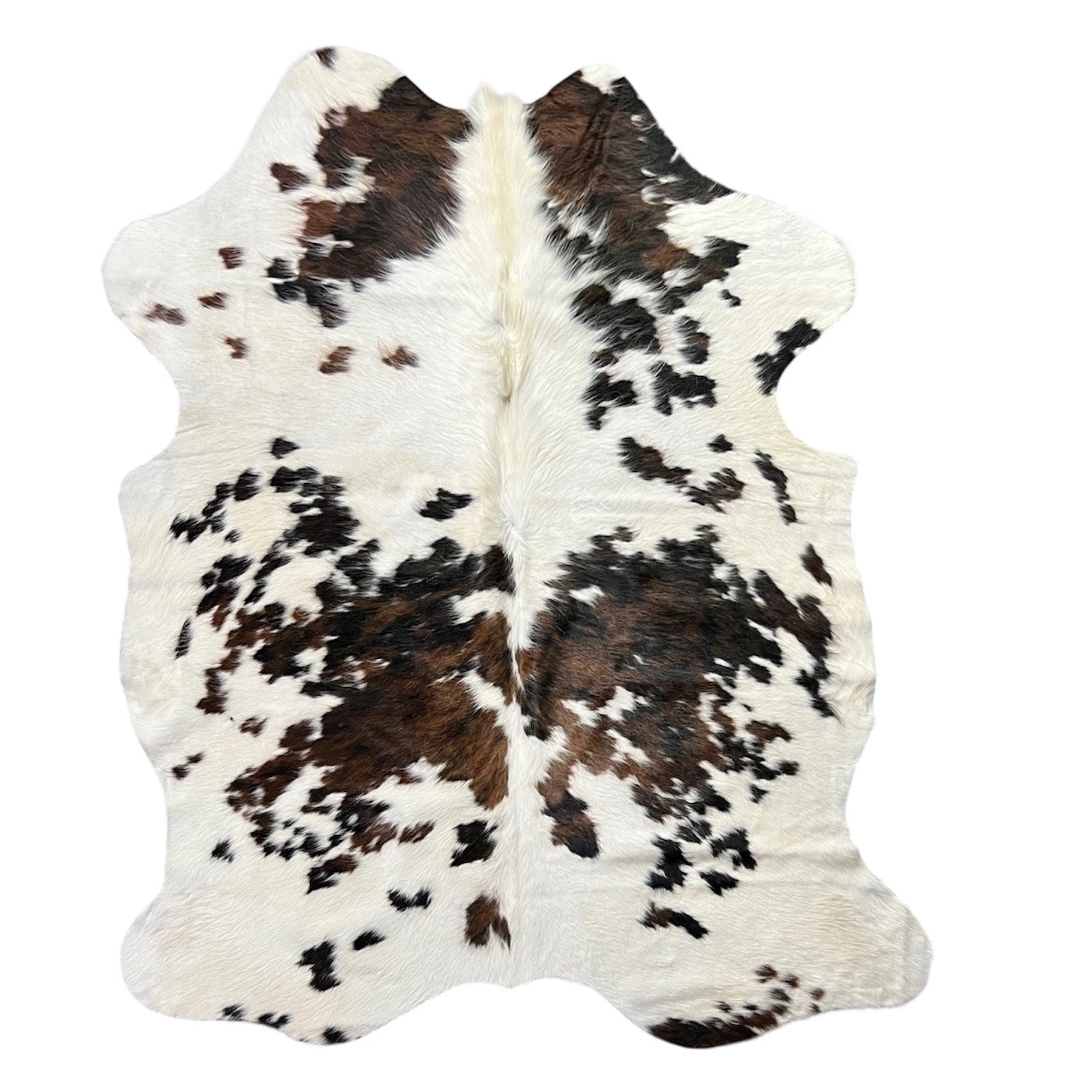 Large Tricolor Cowhide Rug J350 - 5.9x 6.5 ft