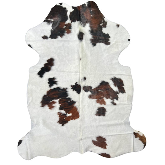 Large Tricolor Cowhide Rug L352 - 5.8x 6.6 ft